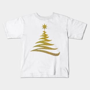 Gold Christmas Tree Kids T-Shirt